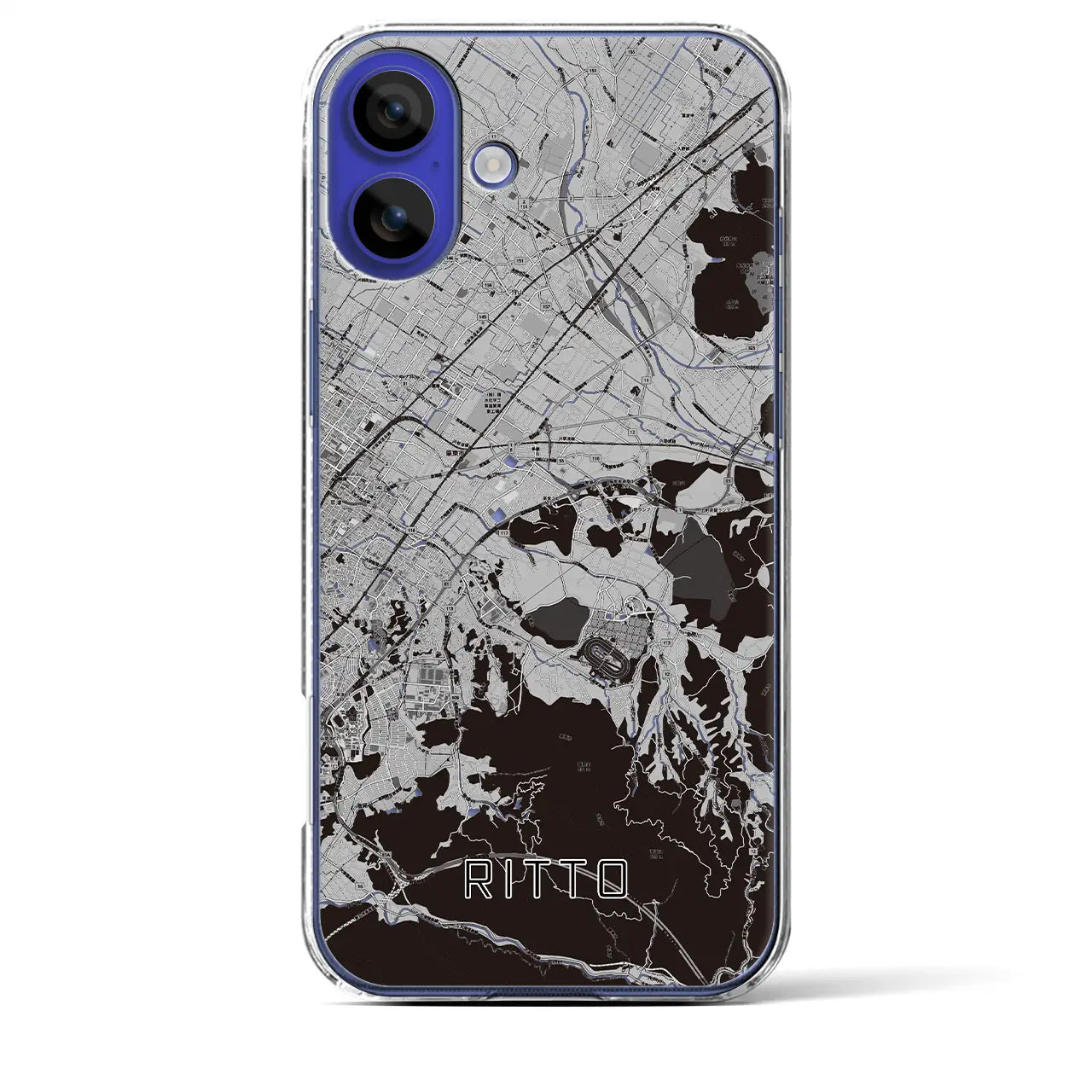 【栗東(滋賀県)】地図柄iPhoneケース(クリアタイプ)