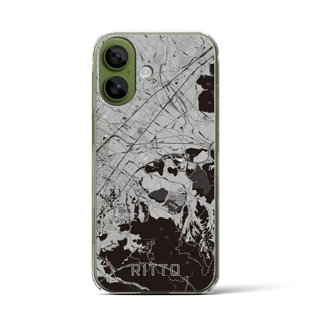 【栗東(滋賀県)】地図柄iPhoneケース(クリアタイプ)