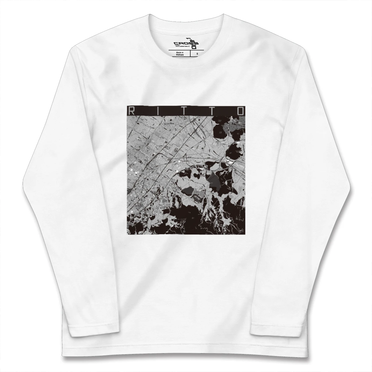 【栗東(滋賀県)】地図柄ロングスリーブTシャツ