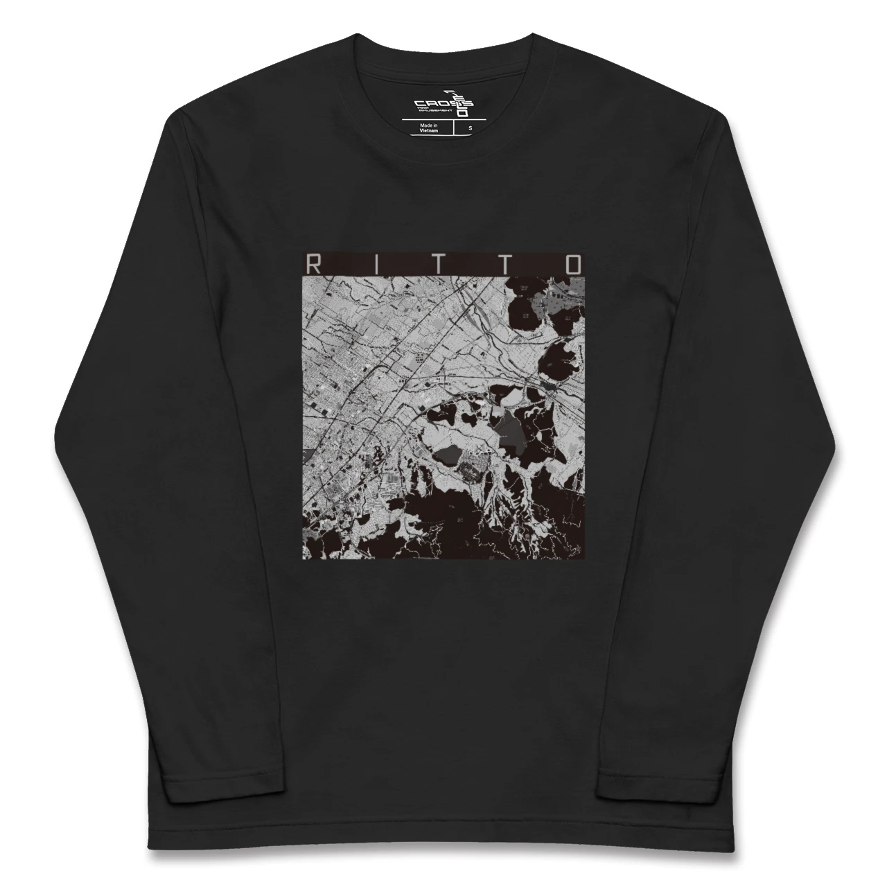 【栗東(滋賀県)】地図柄ロングスリーブTシャツ