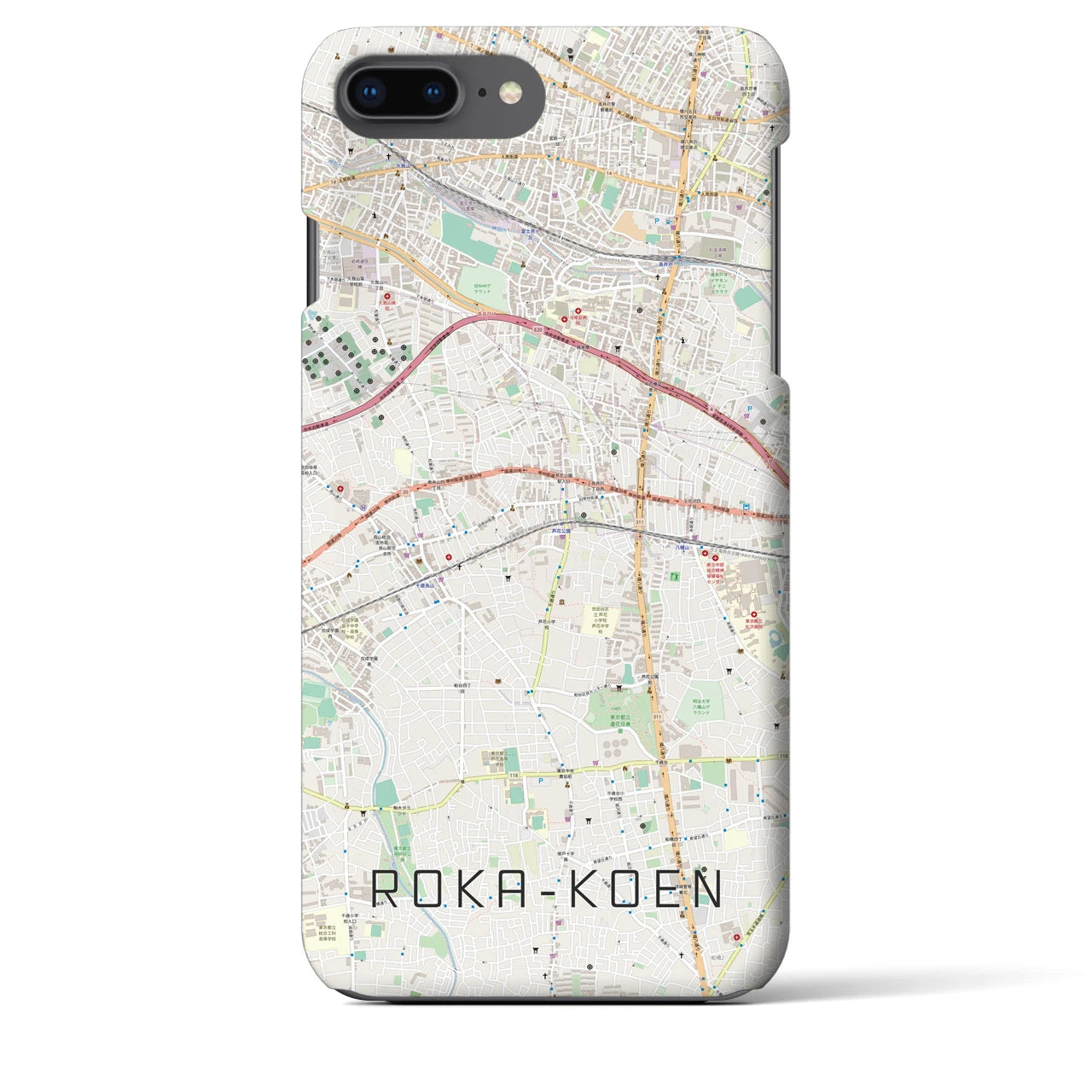 【芦花公園(東京都)】地図柄iPhoneケース(バックカバータイプ)