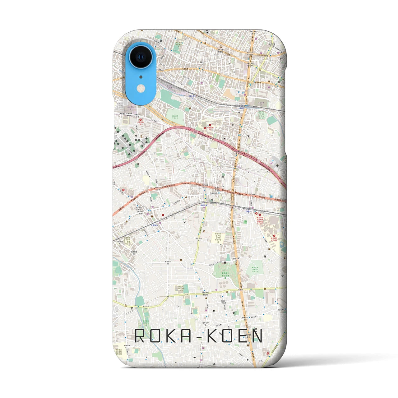 【芦花公園(東京都)】地図柄iPhoneケース(バックカバータイプ)
