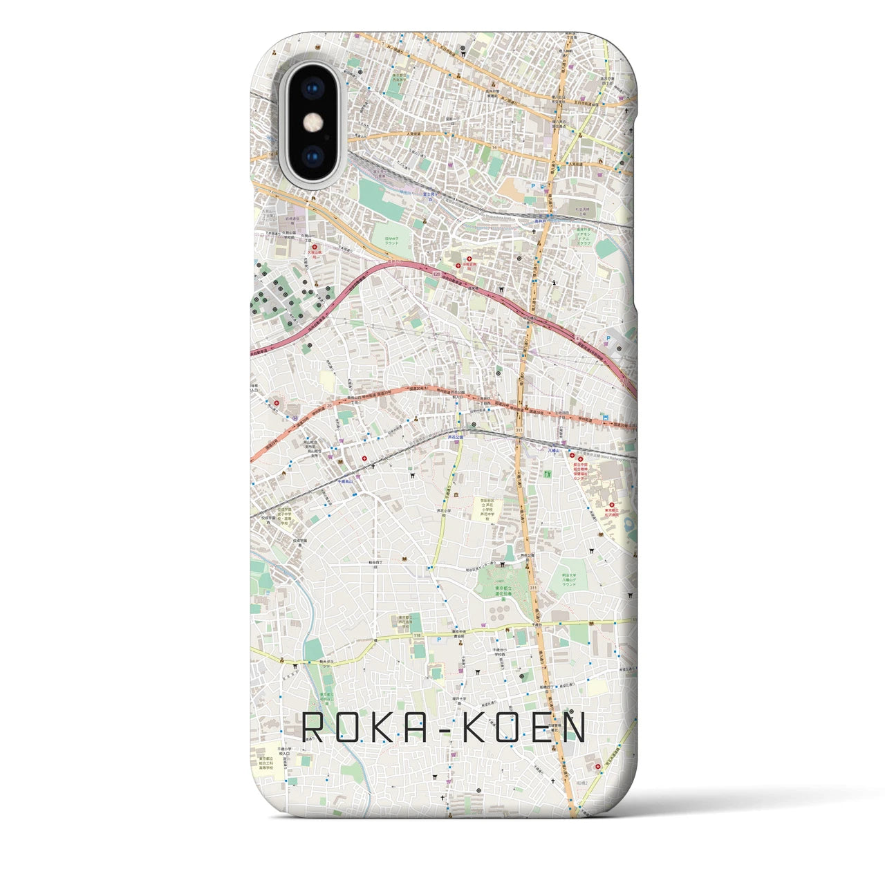 【芦花公園(東京都)】地図柄iPhoneケース(バックカバータイプ)