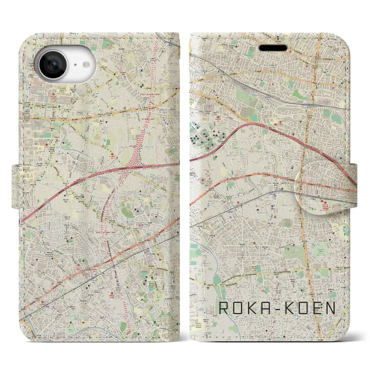 【芦花公園(東京都)】地図柄iPhoneケース(手帳タイプ)