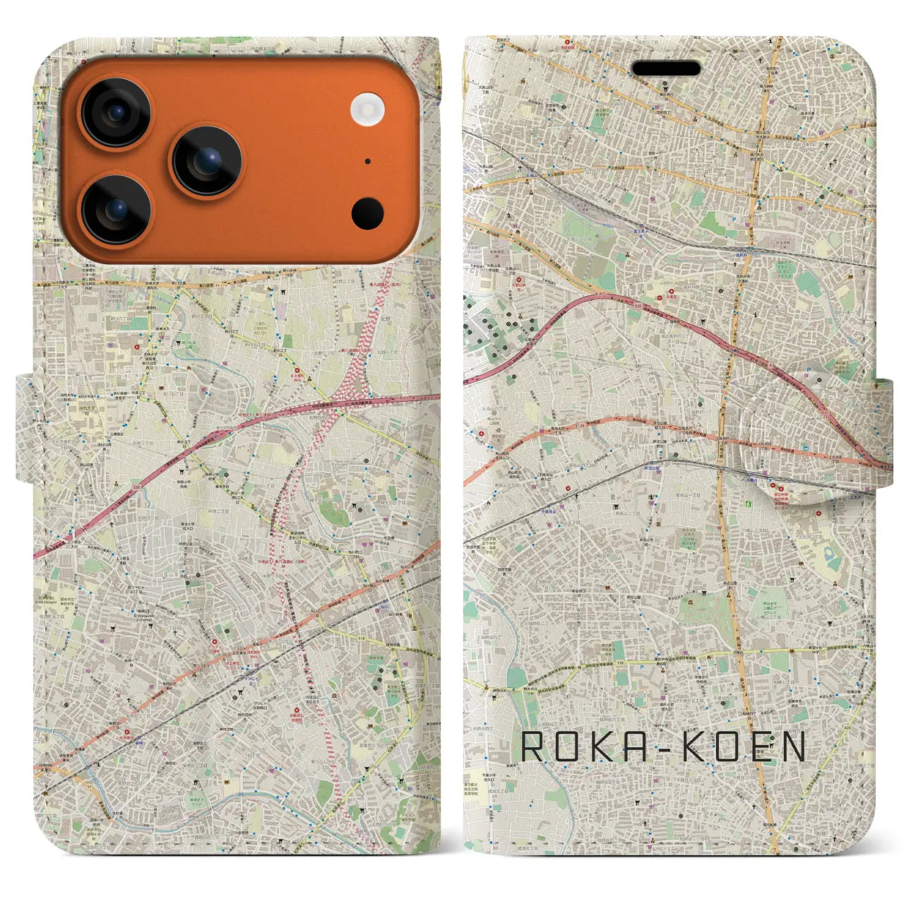 【芦花公園(東京都)】地図柄iPhoneケース(手帳タイプ)