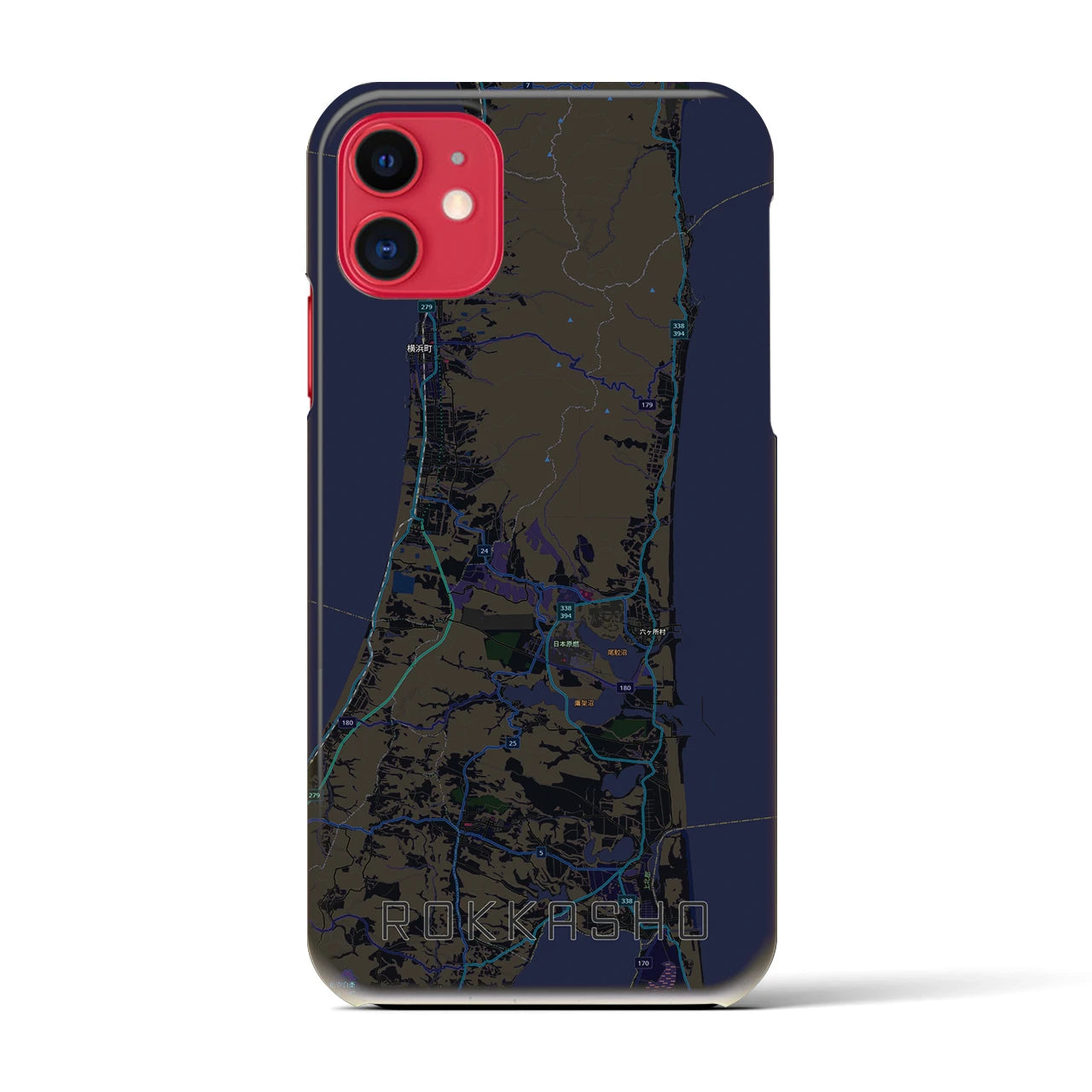【六ヶ所(青森県)】地図柄iPhoneケース(バックカバータイプ)