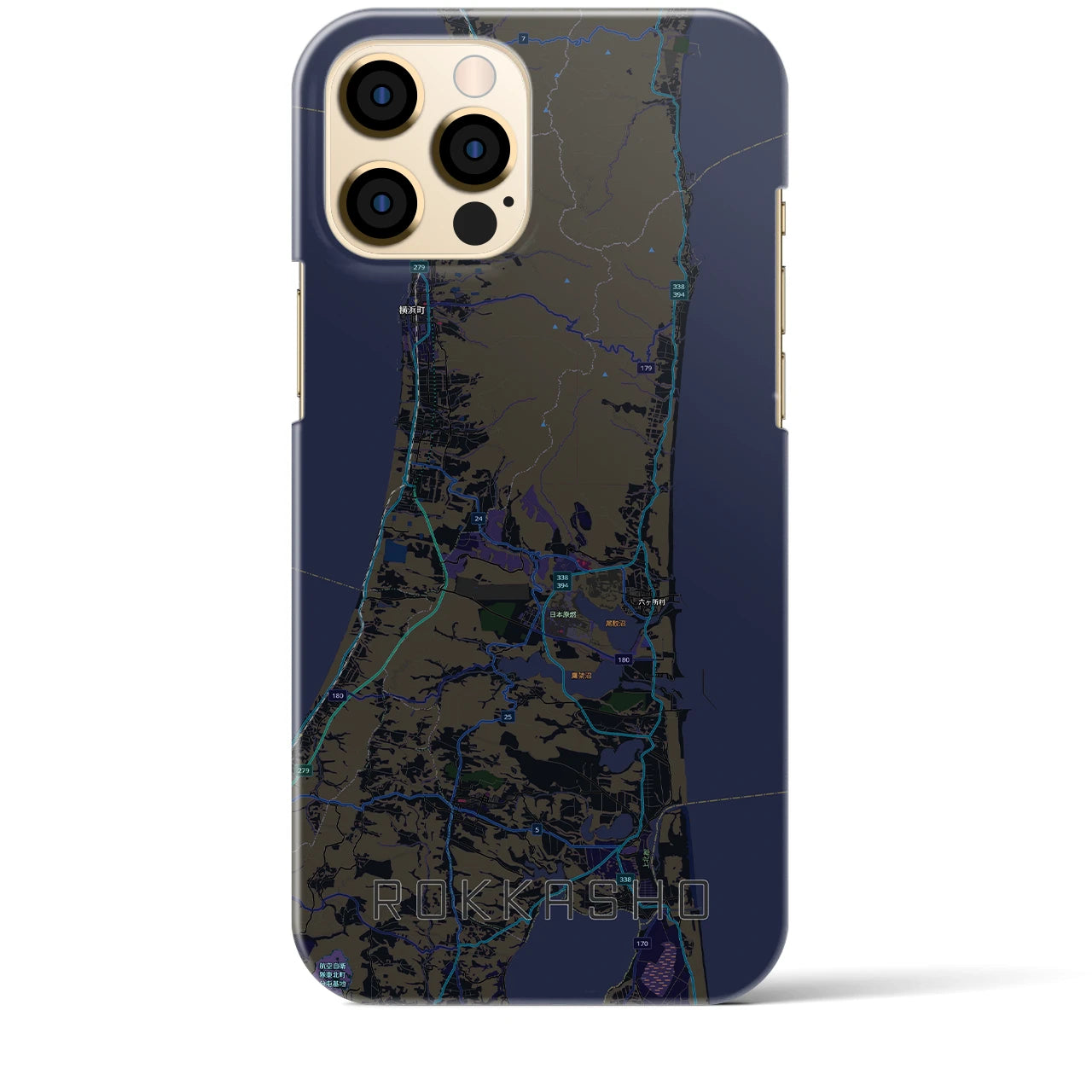【六ヶ所(青森県)】地図柄iPhoneケース(バックカバータイプ)