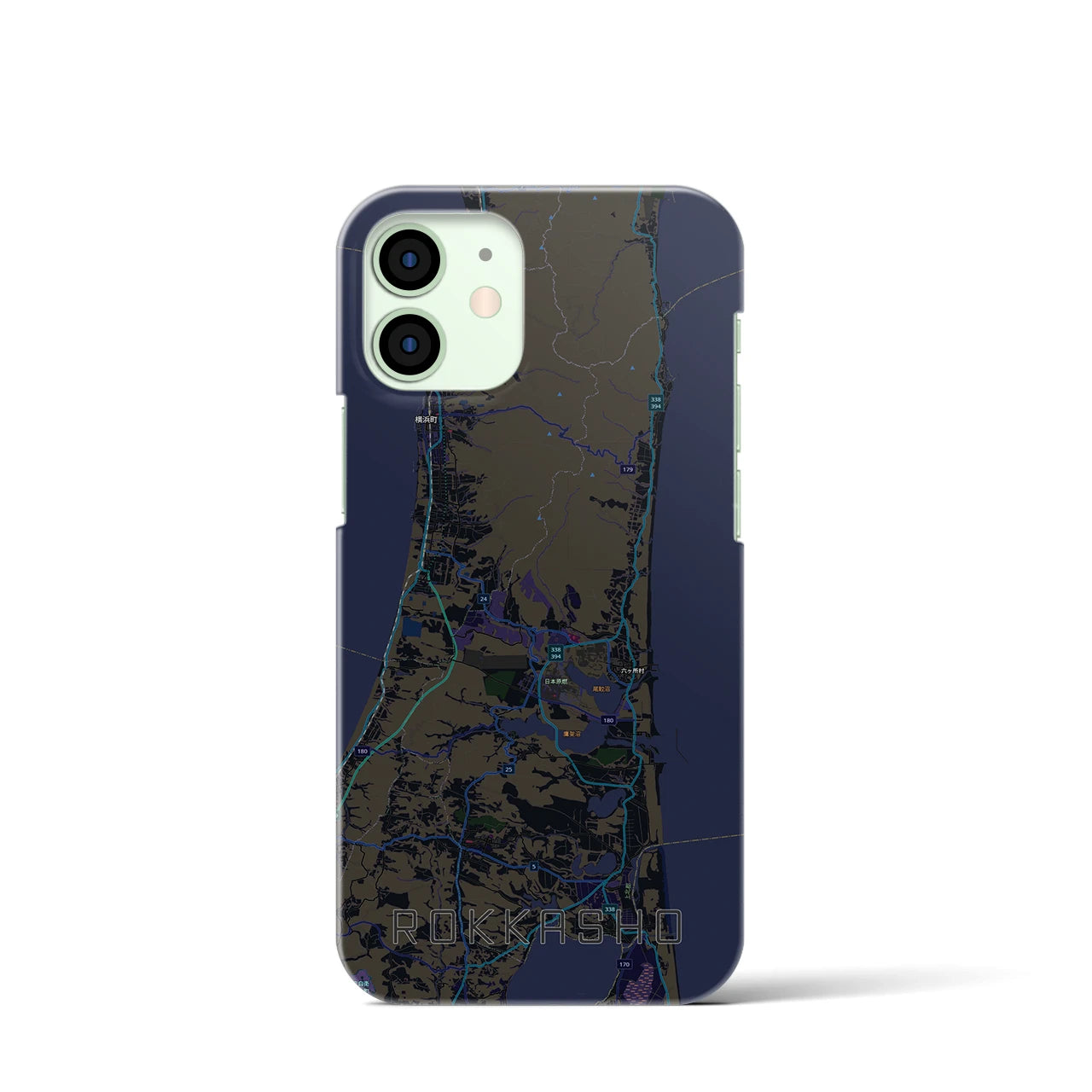 【六ヶ所(青森県)】地図柄iPhoneケース(バックカバータイプ)