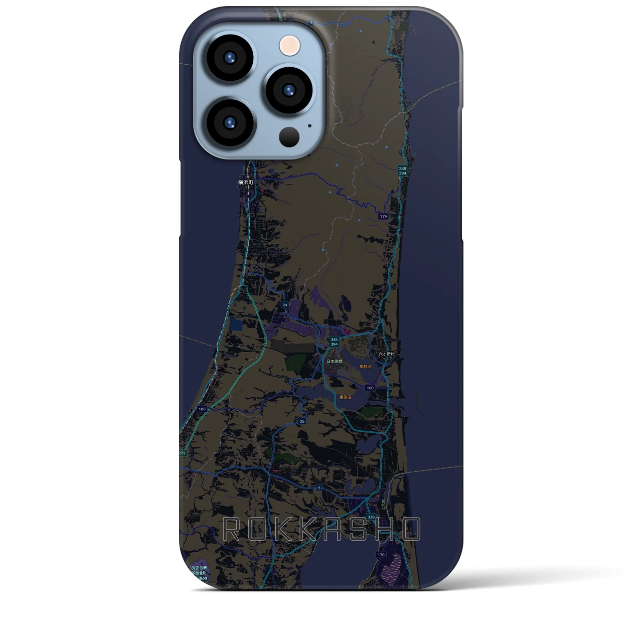 【六ヶ所(青森県)】地図柄iPhoneケース(バックカバータイプ)