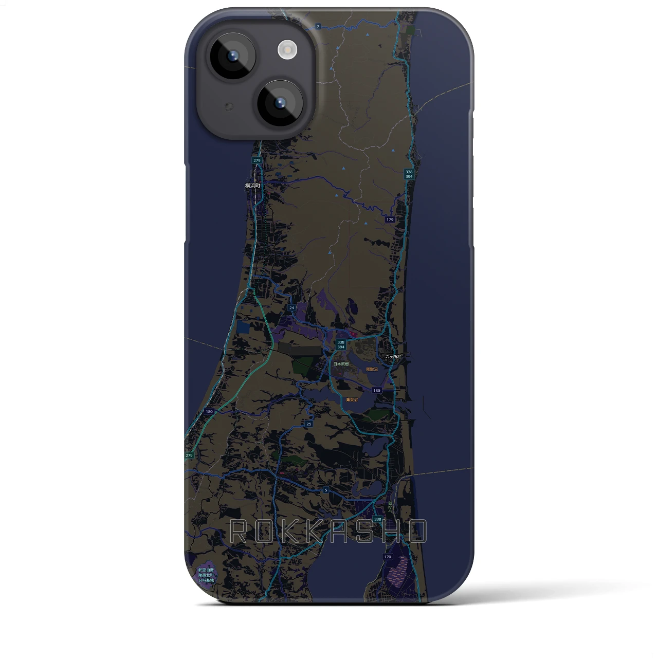 【六ヶ所(青森県)】地図柄iPhoneケース(バックカバータイプ)