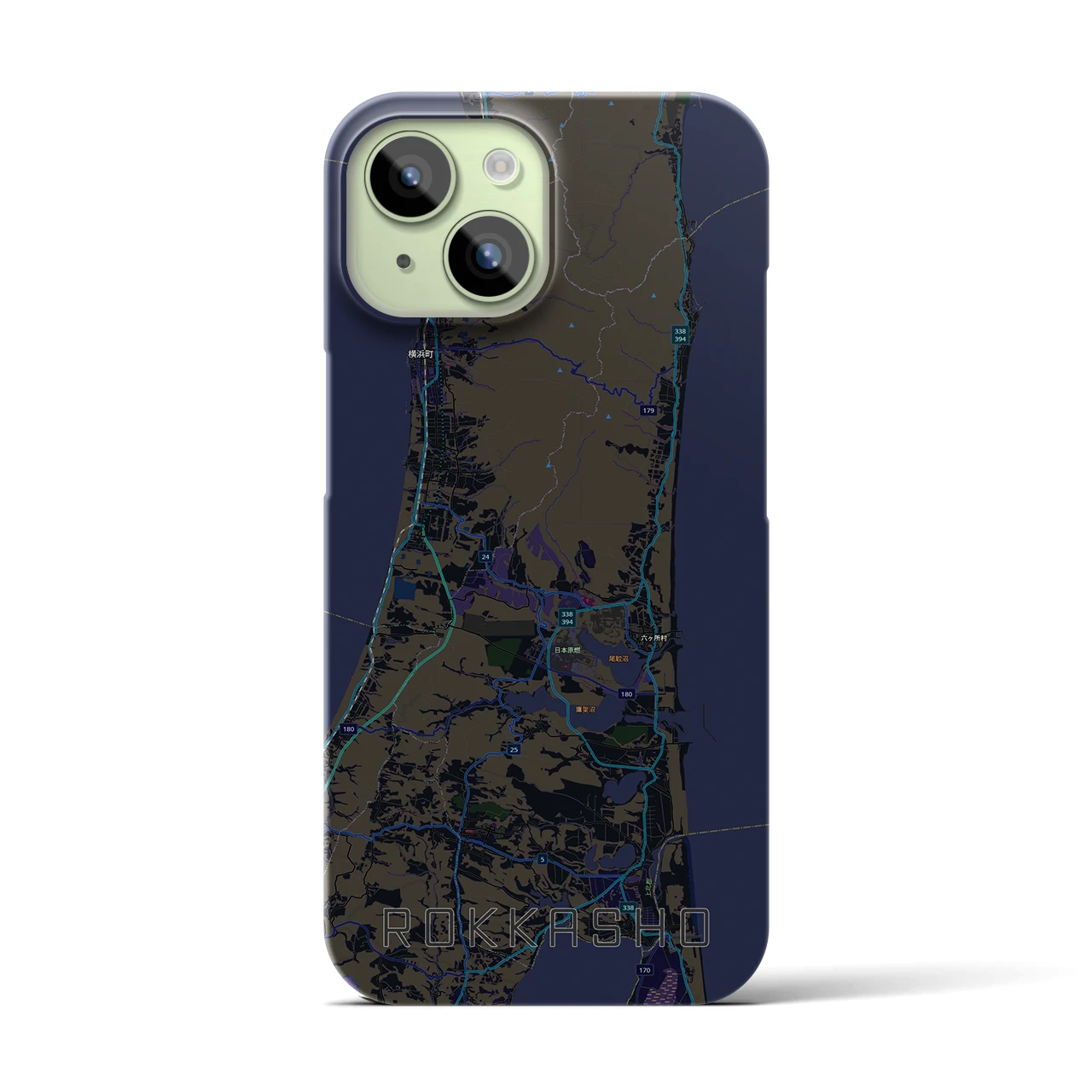 【六ヶ所(青森県)】地図柄iPhoneケース(バックカバータイプ)