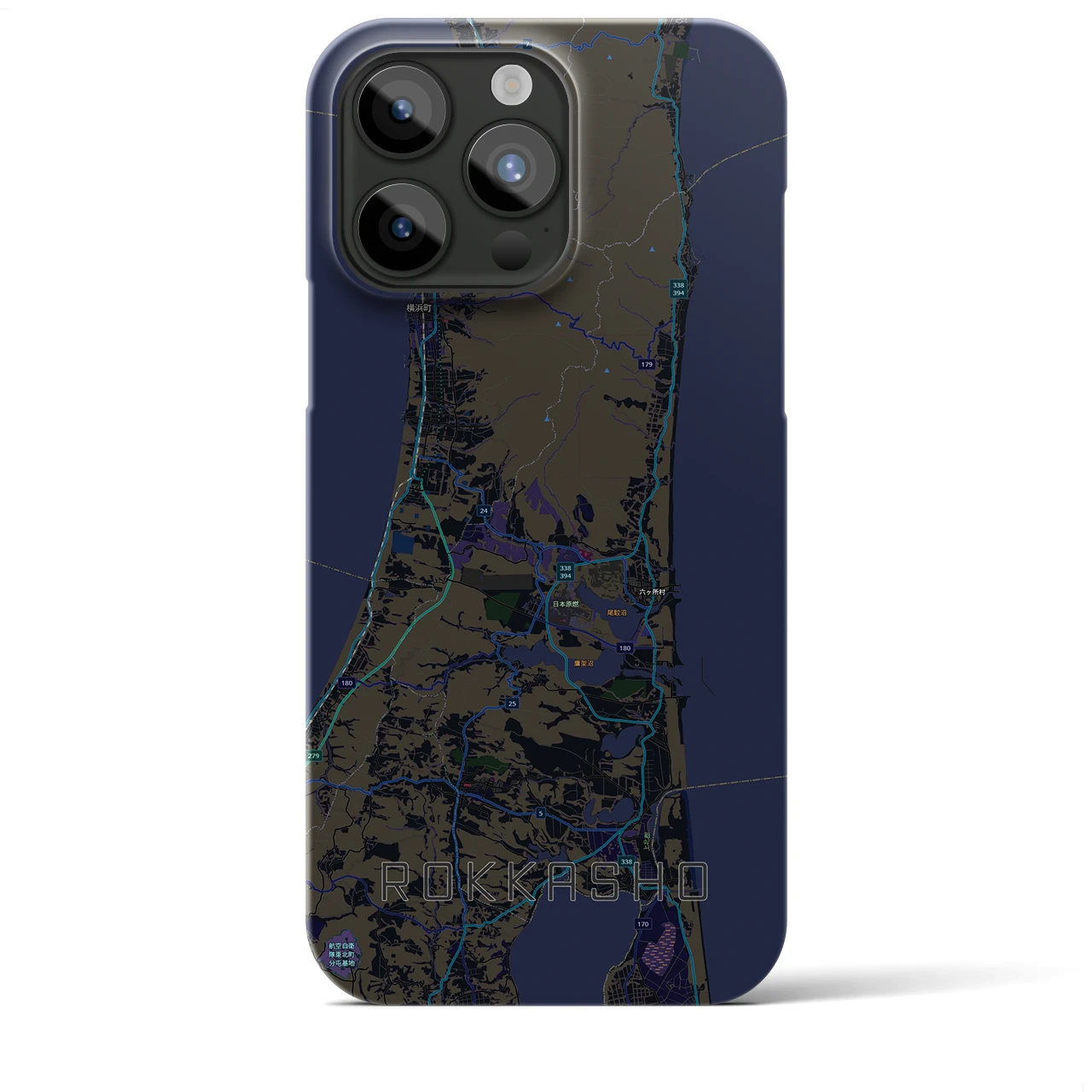 【六ヶ所(青森県)】地図柄iPhoneケース(バックカバータイプ)