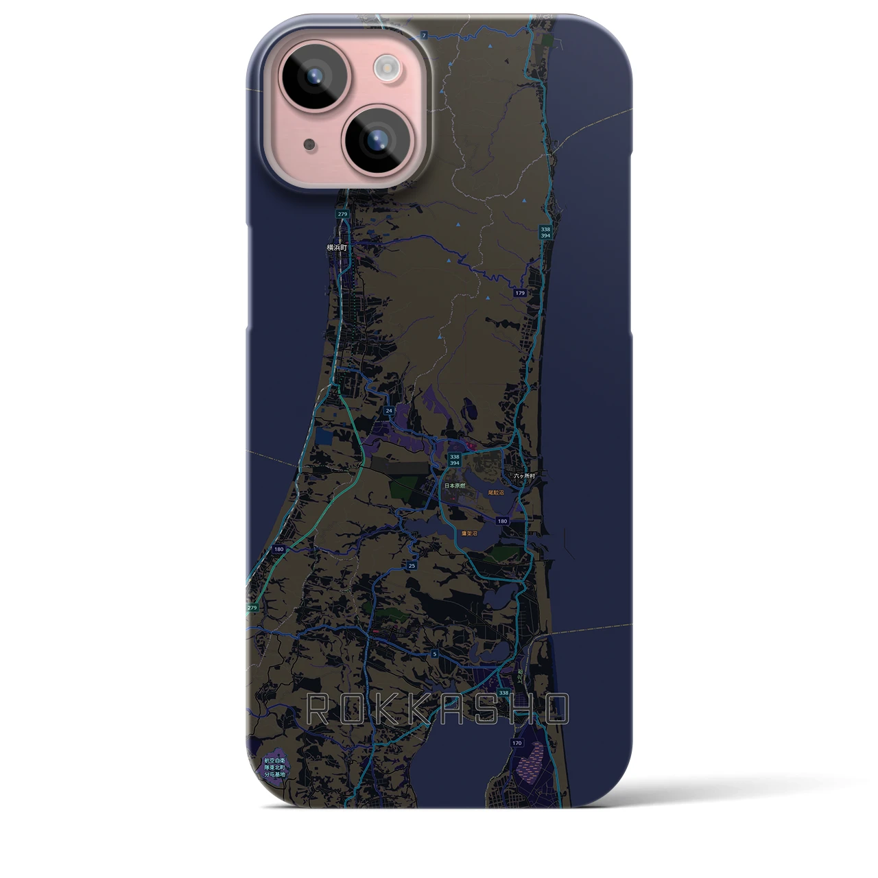 【六ヶ所(青森県)】地図柄iPhoneケース(バックカバータイプ)