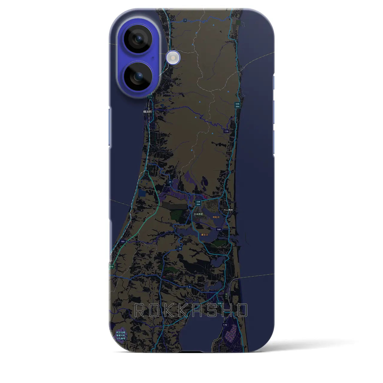 【六ヶ所(青森県)】地図柄iPhoneケース(バックカバータイプ)
