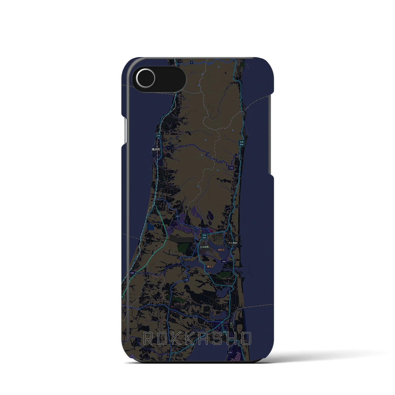 【六ヶ所(青森県)】地図柄iPhoneケース(バックカバータイプ)