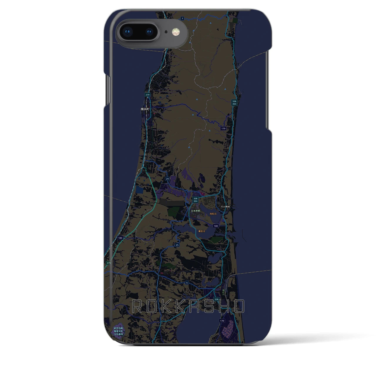 【六ヶ所(青森県)】地図柄iPhoneケース(バックカバータイプ)