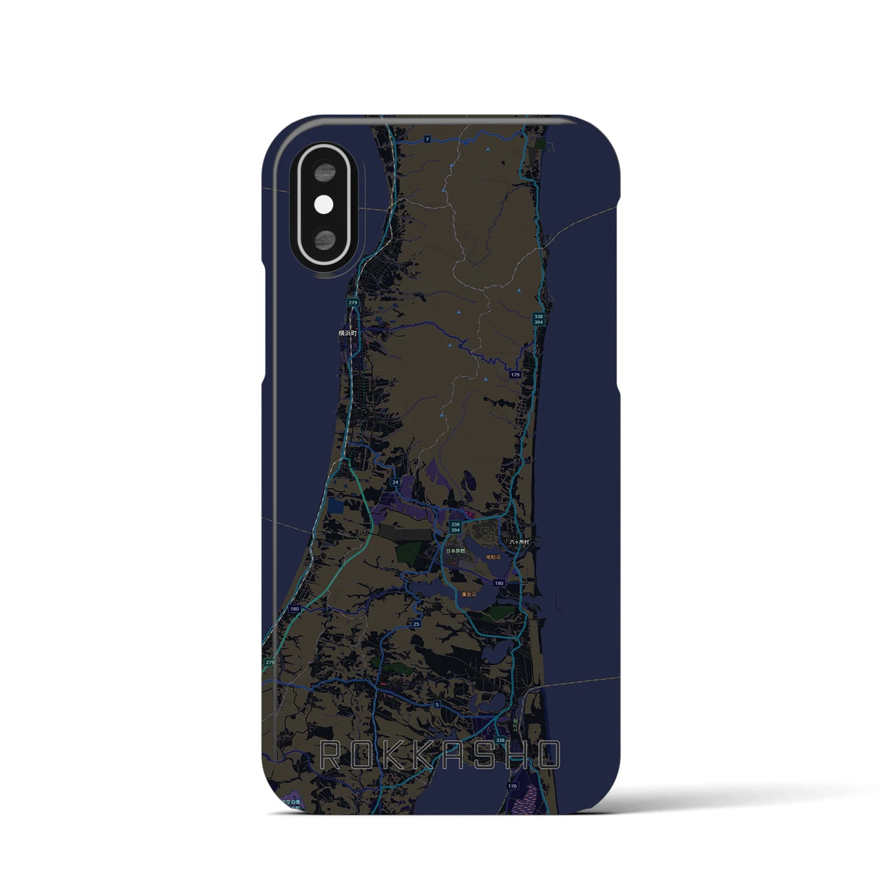 【六ヶ所(青森県)】地図柄iPhoneケース(バックカバータイプ)