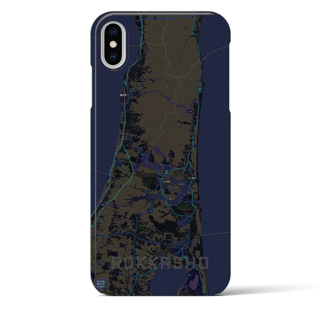 【六ヶ所(青森県)】地図柄iPhoneケース(バックカバータイプ)