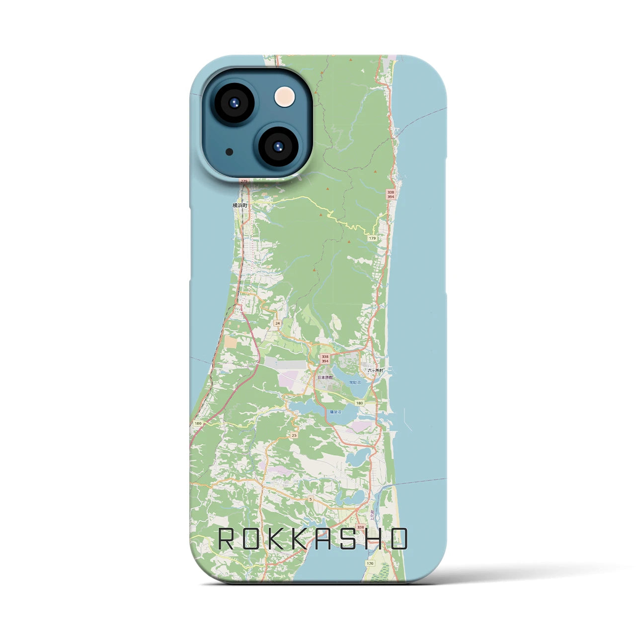 【六ヶ所(青森県)】地図柄iPhoneケース(バックカバータイプ)