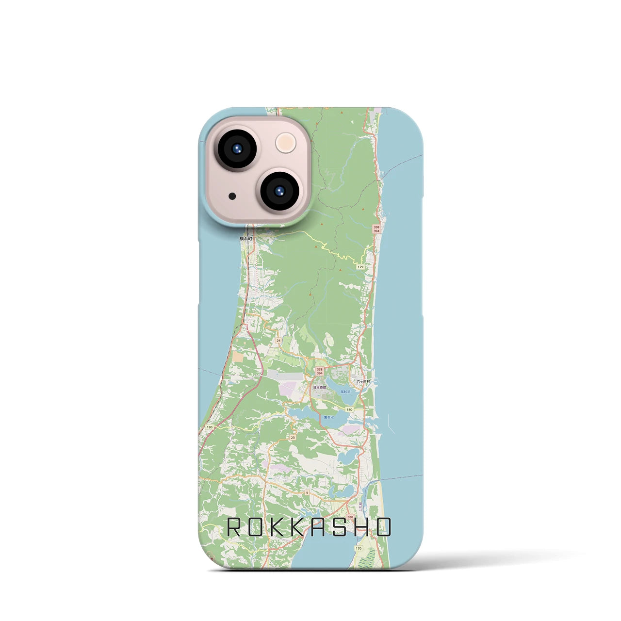【六ヶ所(青森県)】地図柄iPhoneケース(バックカバータイプ)