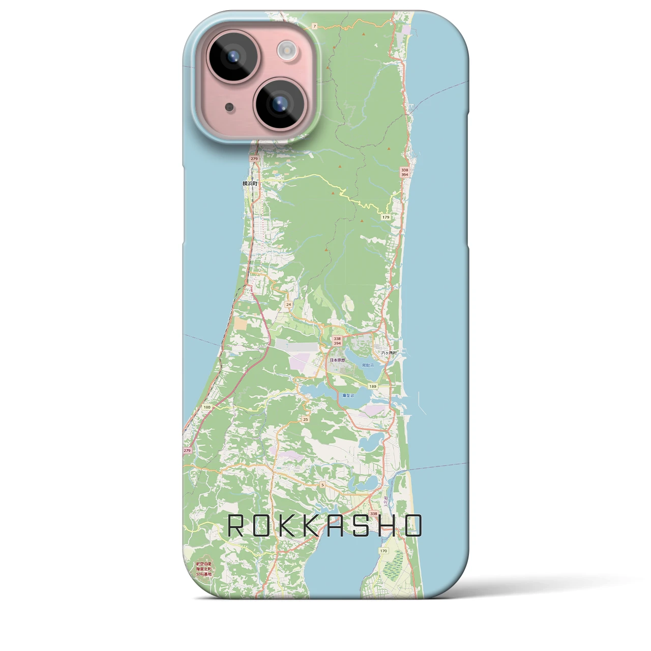 【六ヶ所(青森県)】地図柄iPhoneケース(バックカバータイプ)