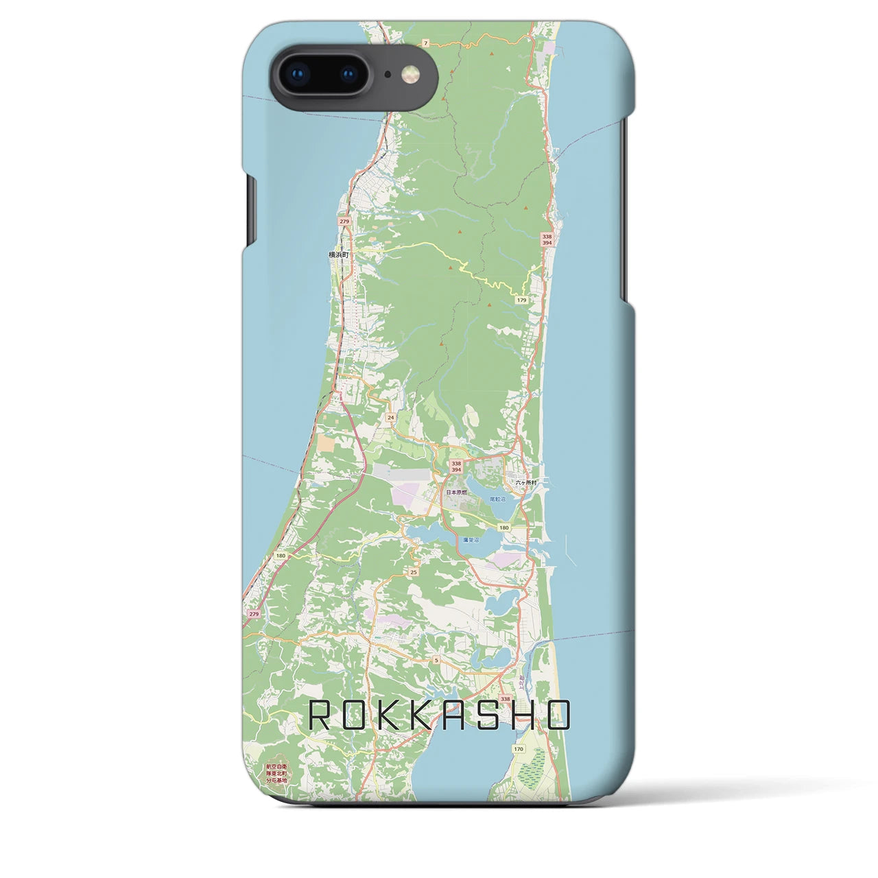 【六ヶ所(青森県)】地図柄iPhoneケース(バックカバータイプ)