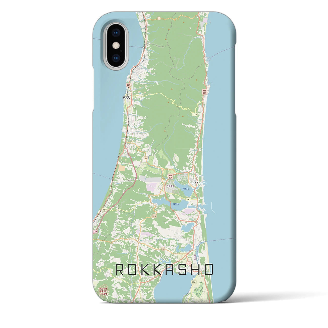 【六ヶ所(青森県)】地図柄iPhoneケース(バックカバータイプ)