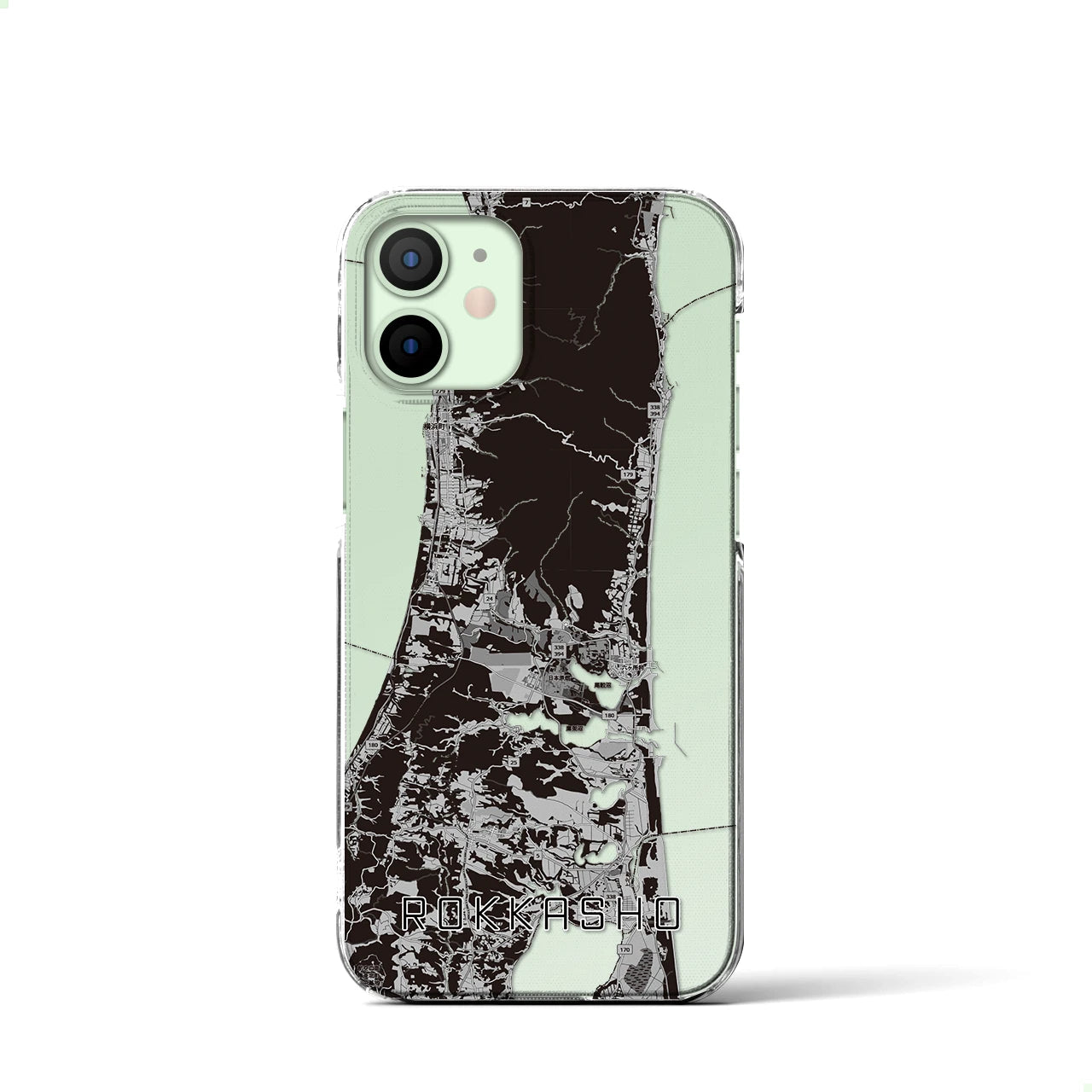 【六ヶ所(青森県)】地図柄iPhoneケース(クリアタイプ)