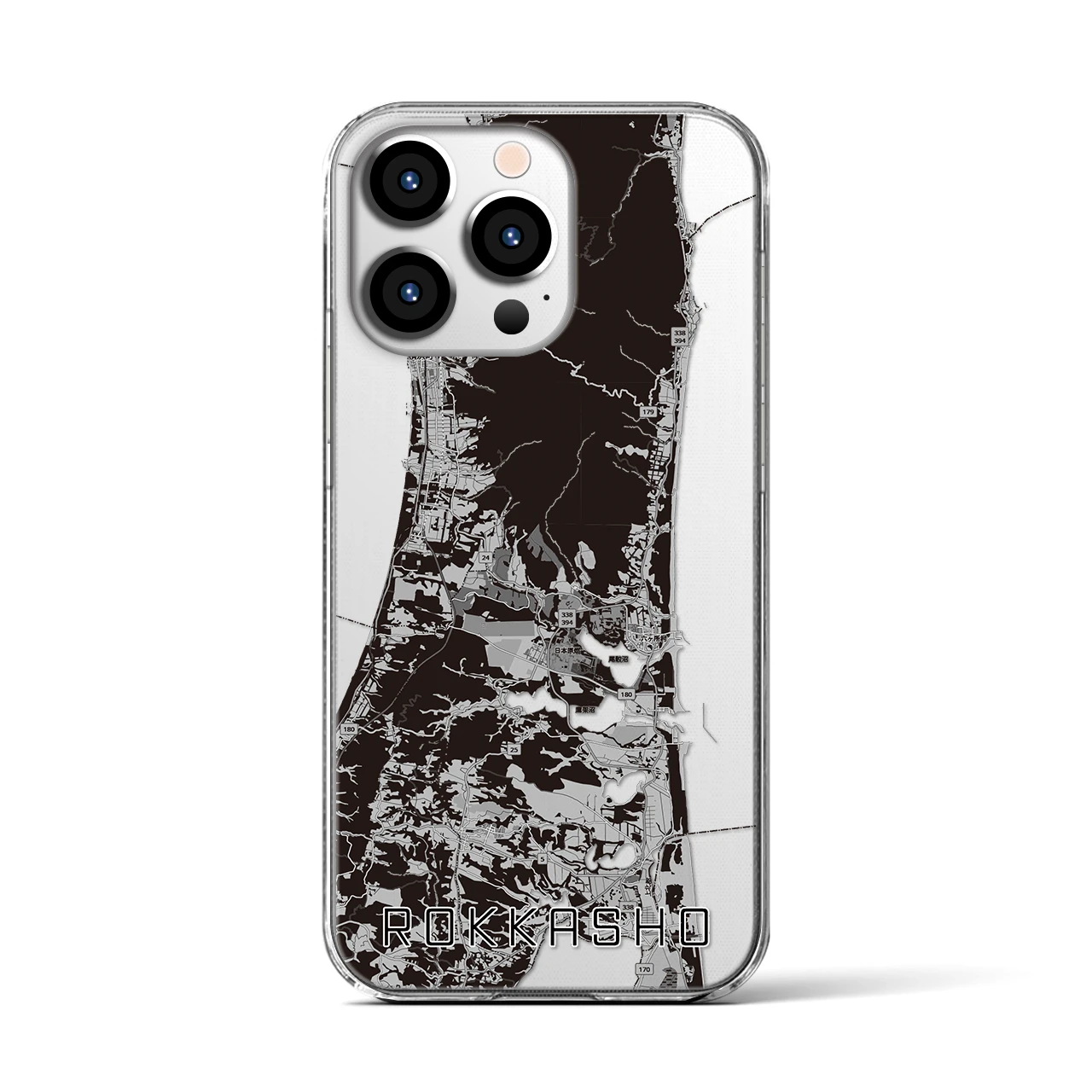 【六ヶ所(青森県)】地図柄iPhoneケース(クリアタイプ)