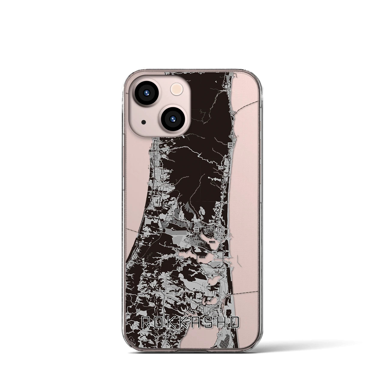 【六ヶ所(青森県)】地図柄iPhoneケース(クリアタイプ)