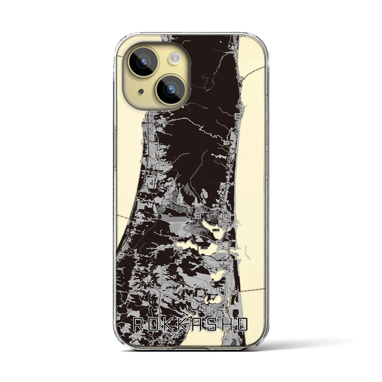 【六ヶ所(青森県)】地図柄iPhoneケース(クリアタイプ)