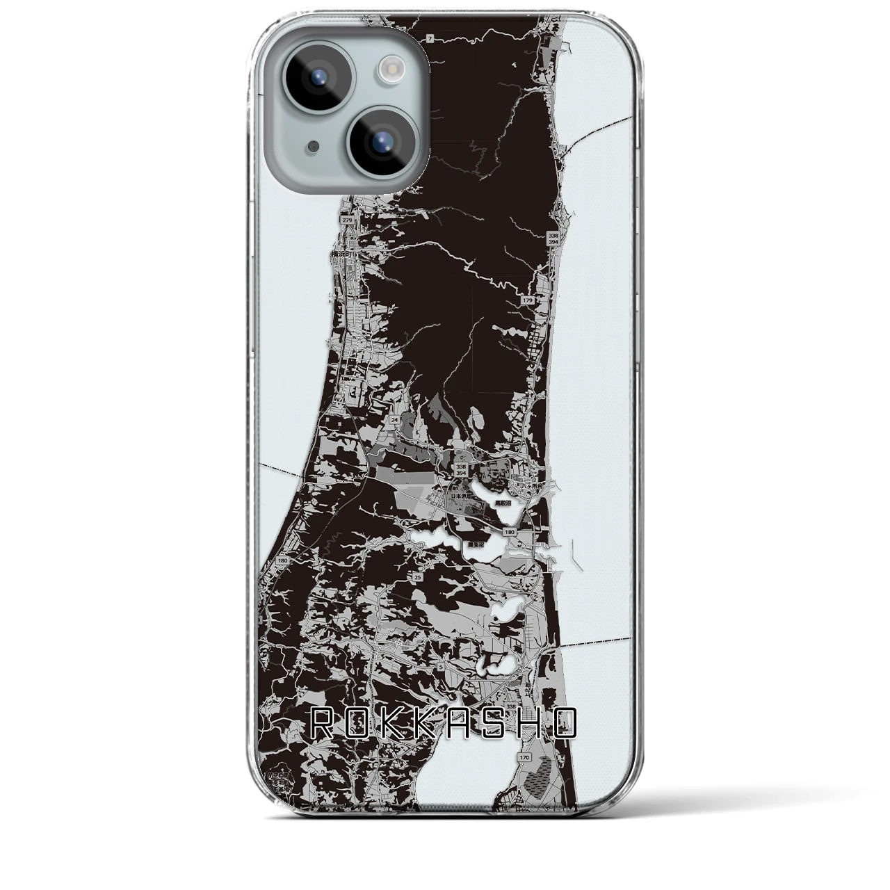 【六ヶ所(青森県)】地図柄iPhoneケース(クリアタイプ)