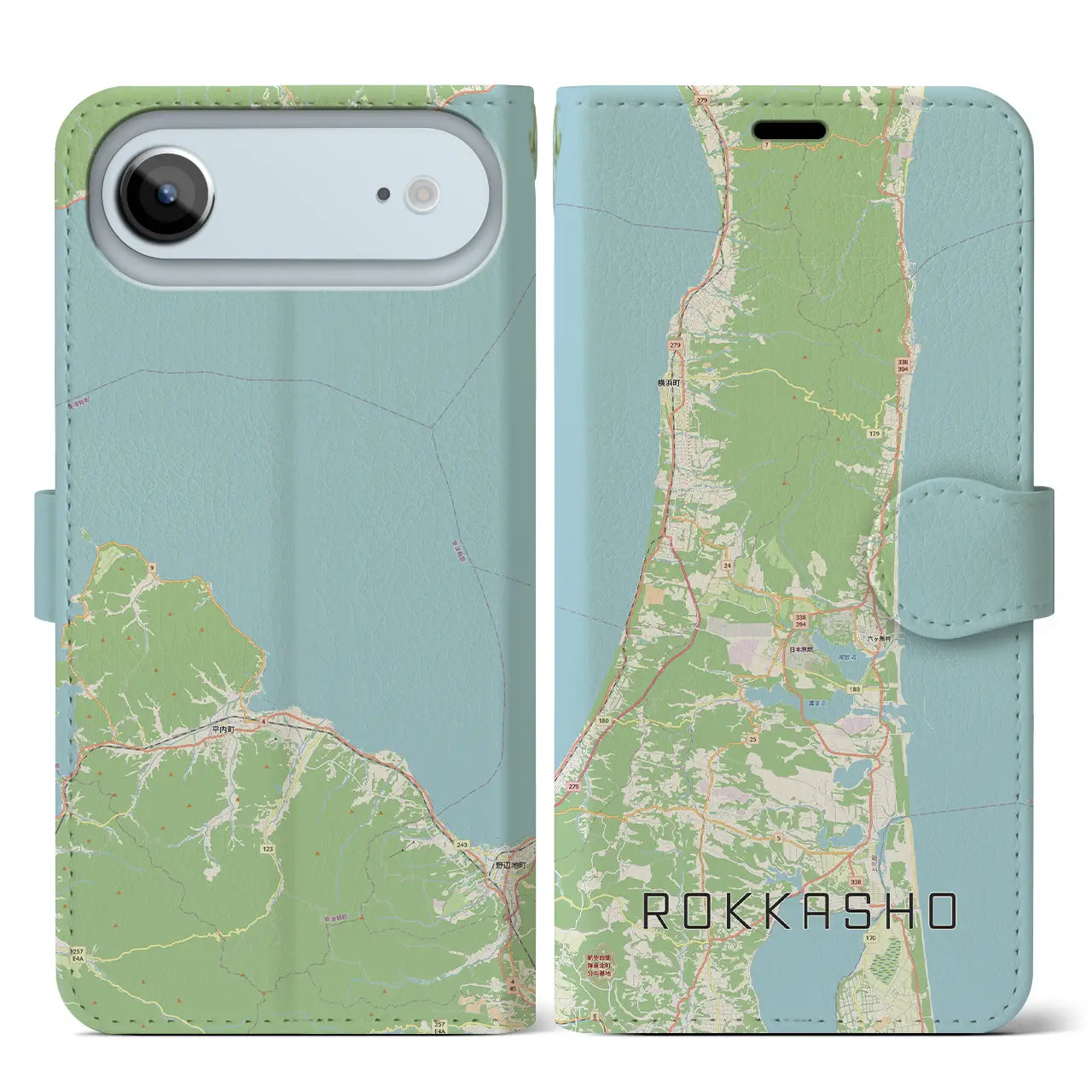 【六ヶ所(青森県)】地図柄iPhoneケース(手帳タイプ)