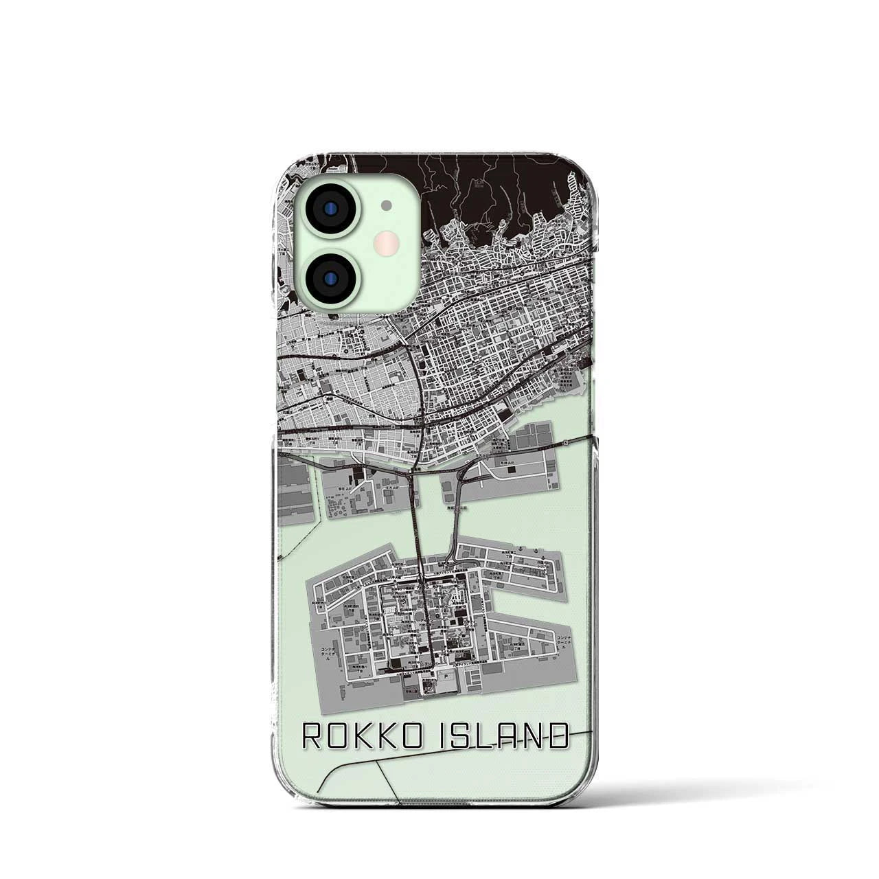 【六甲アイランド(兵庫県)】地図柄iPhoneケース(クリアタイプ)