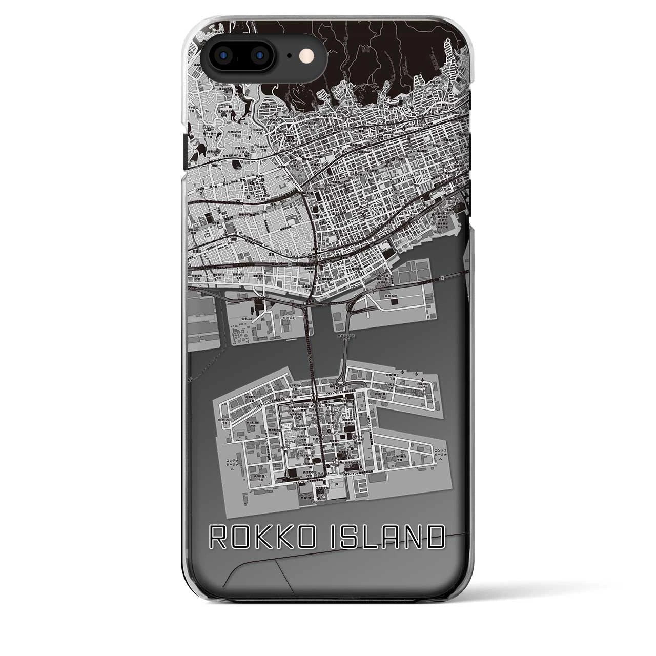 【六甲アイランド(兵庫県)】地図柄iPhoneケース(クリアタイプ)