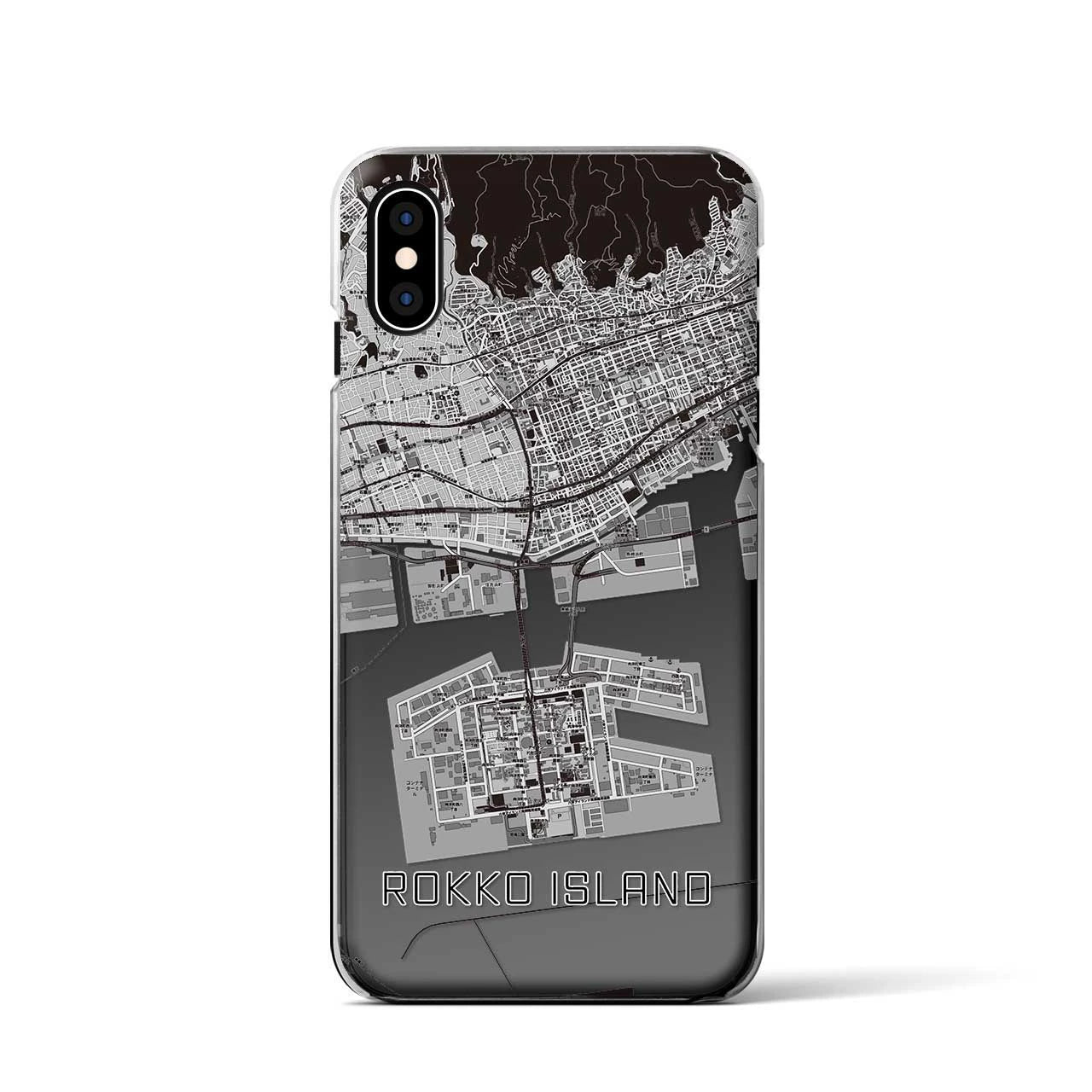 【六甲アイランド(兵庫県)】地図柄iPhoneケース(クリアタイプ)