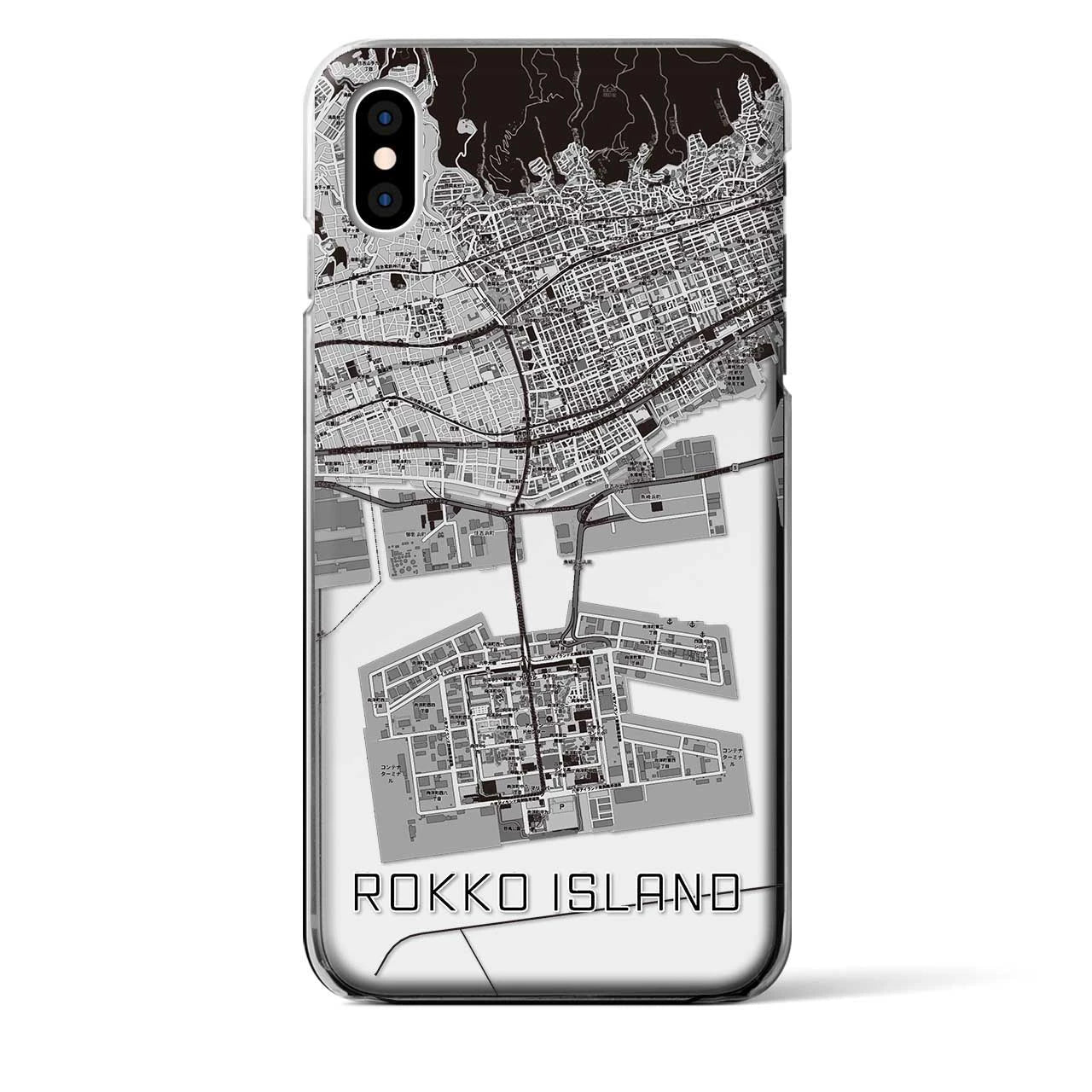 【六甲アイランド(兵庫県)】地図柄iPhoneケース(クリアタイプ)
