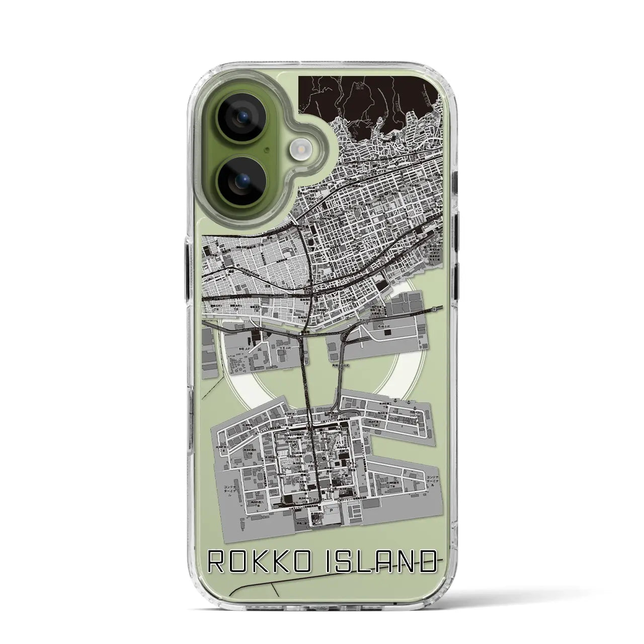 【六甲アイランド(兵庫県)】地図柄iPhoneケース(MagSafeタイプ)