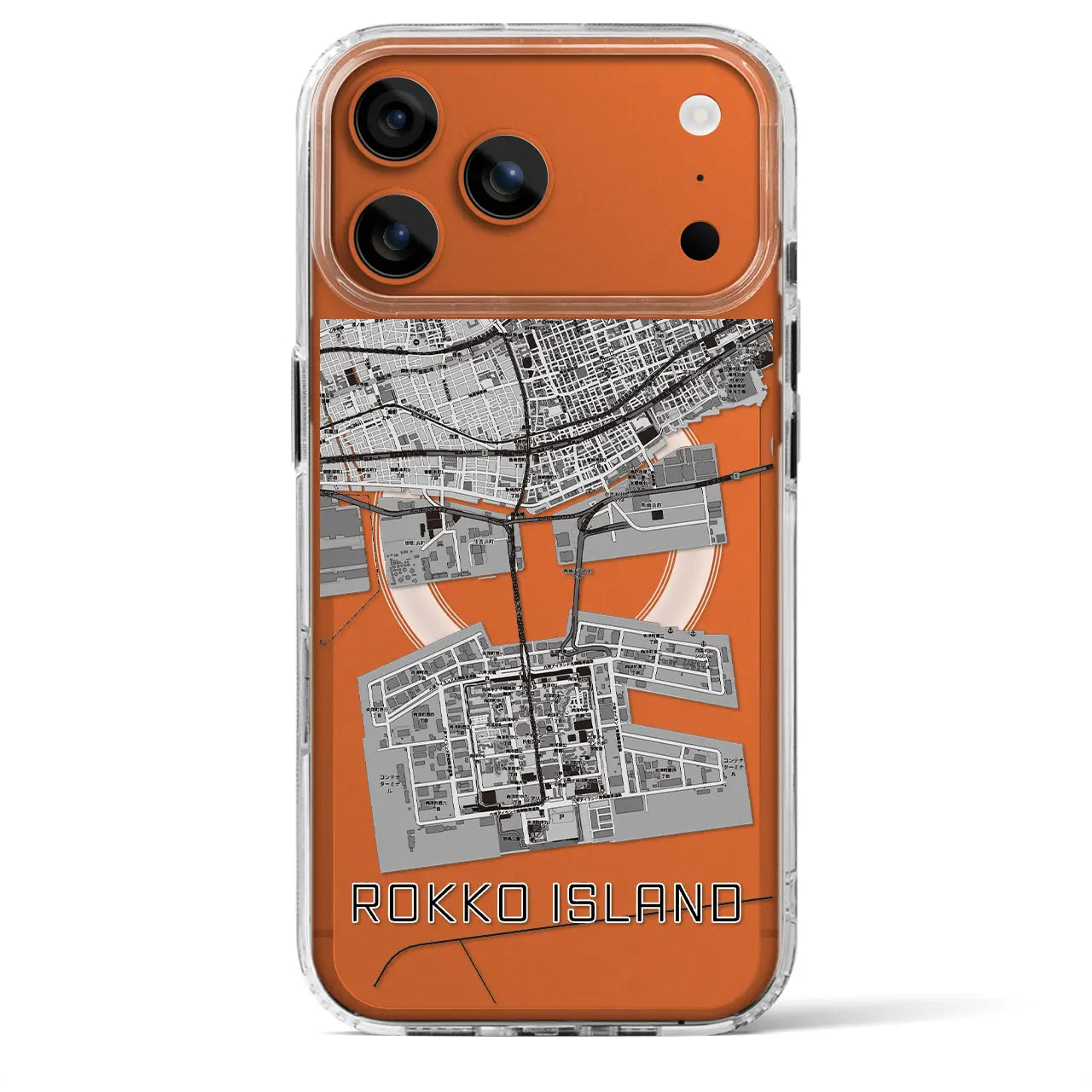 【六甲アイランド(兵庫県)】地図柄iPhoneケース(MagSafeタイプ)