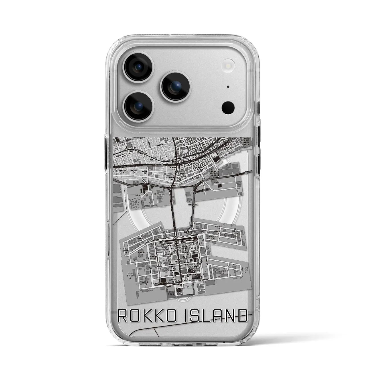 【六甲アイランド(兵庫県)】地図柄iPhoneケース(MagSafeタイプ)