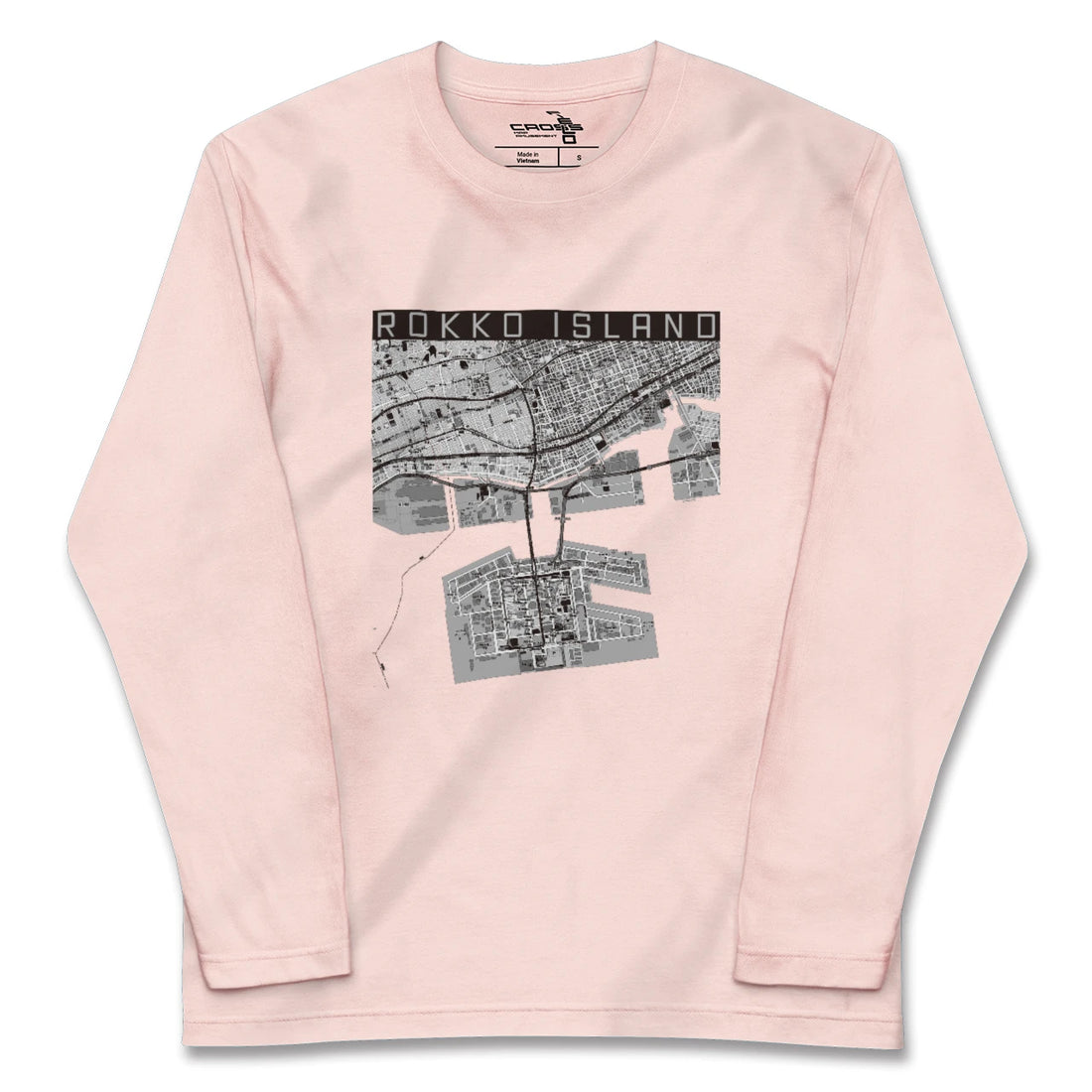 【六甲アイランド(兵庫県)】地図柄ロングスリーブTシャツ