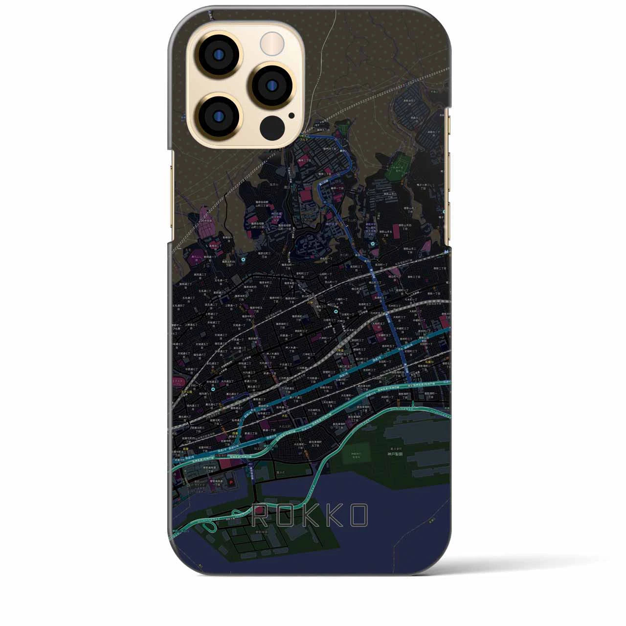 【六甲(兵庫県)】地図柄iPhoneケース(バックカバータイプ)