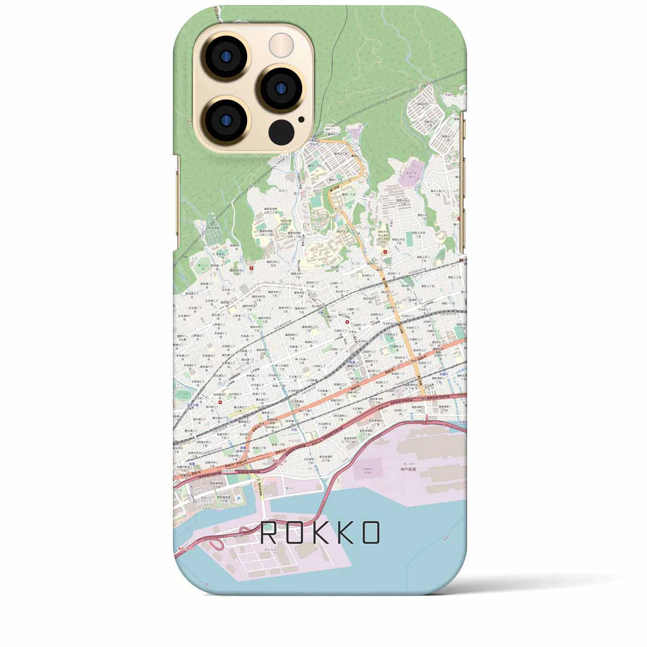 【六甲(兵庫県)】地図柄iPhoneケース(バックカバータイプ)