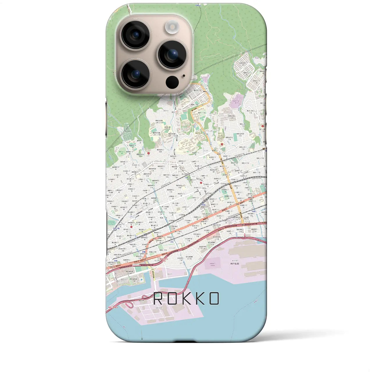 【六甲(兵庫県)】地図柄iPhoneケース(バックカバータイプ)