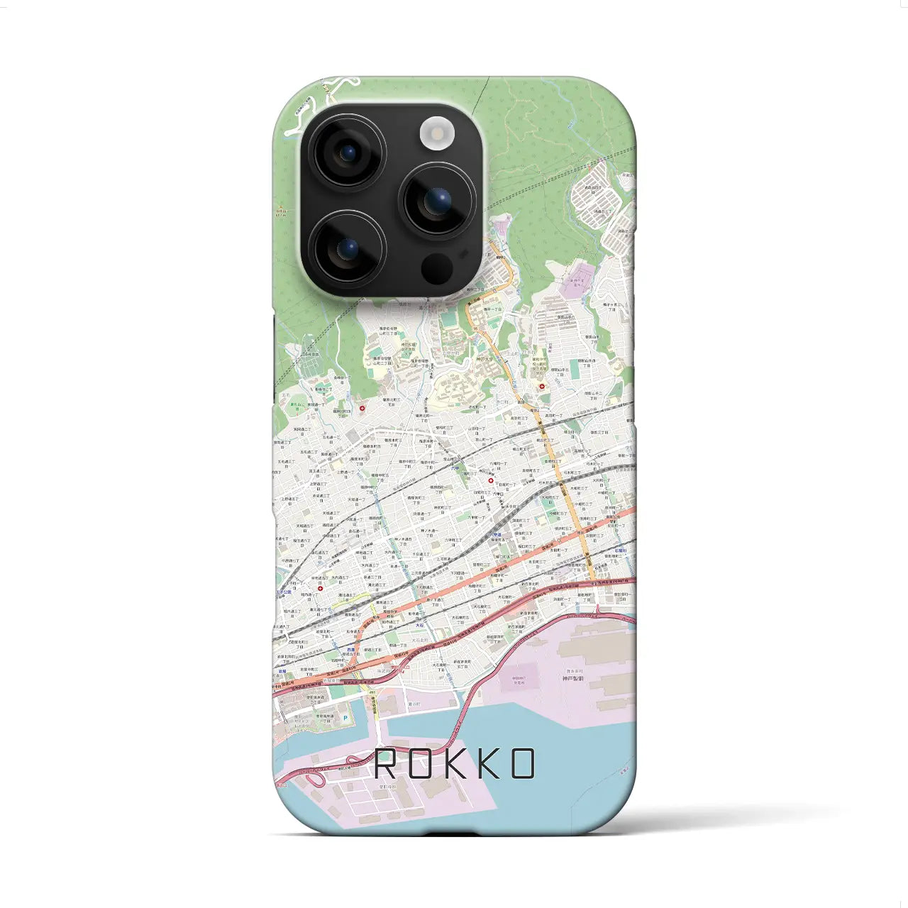 【六甲(兵庫県)】地図柄iPhoneケース(バックカバータイプ)