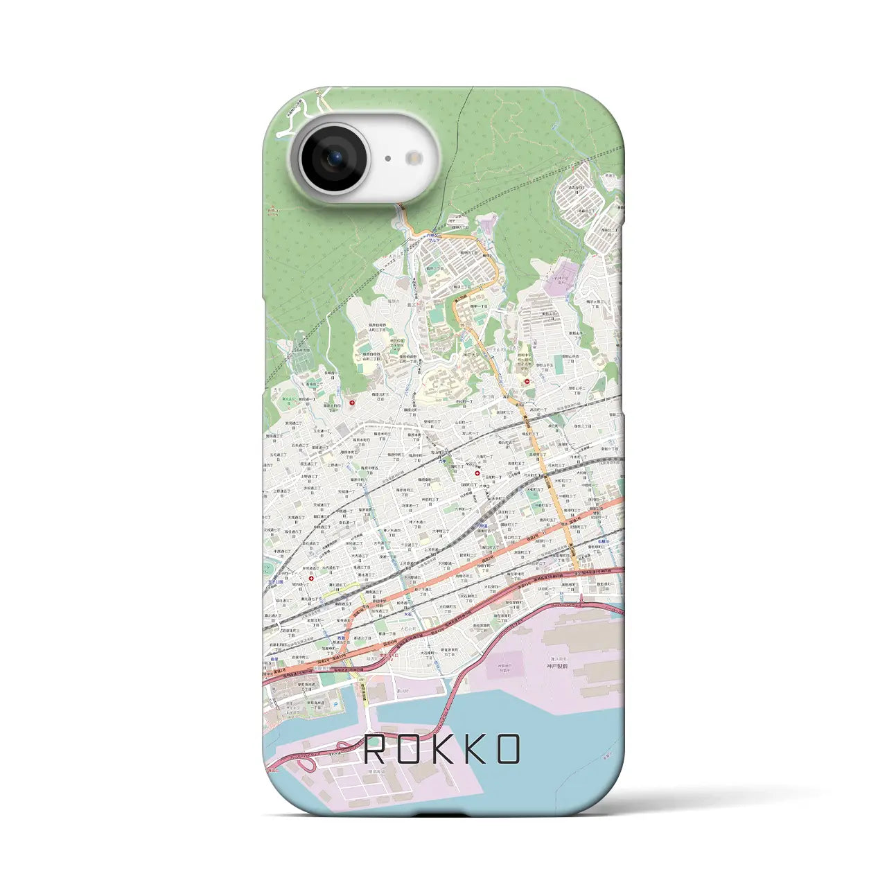 【六甲(兵庫県)】地図柄iPhoneケース(バックカバータイプ)