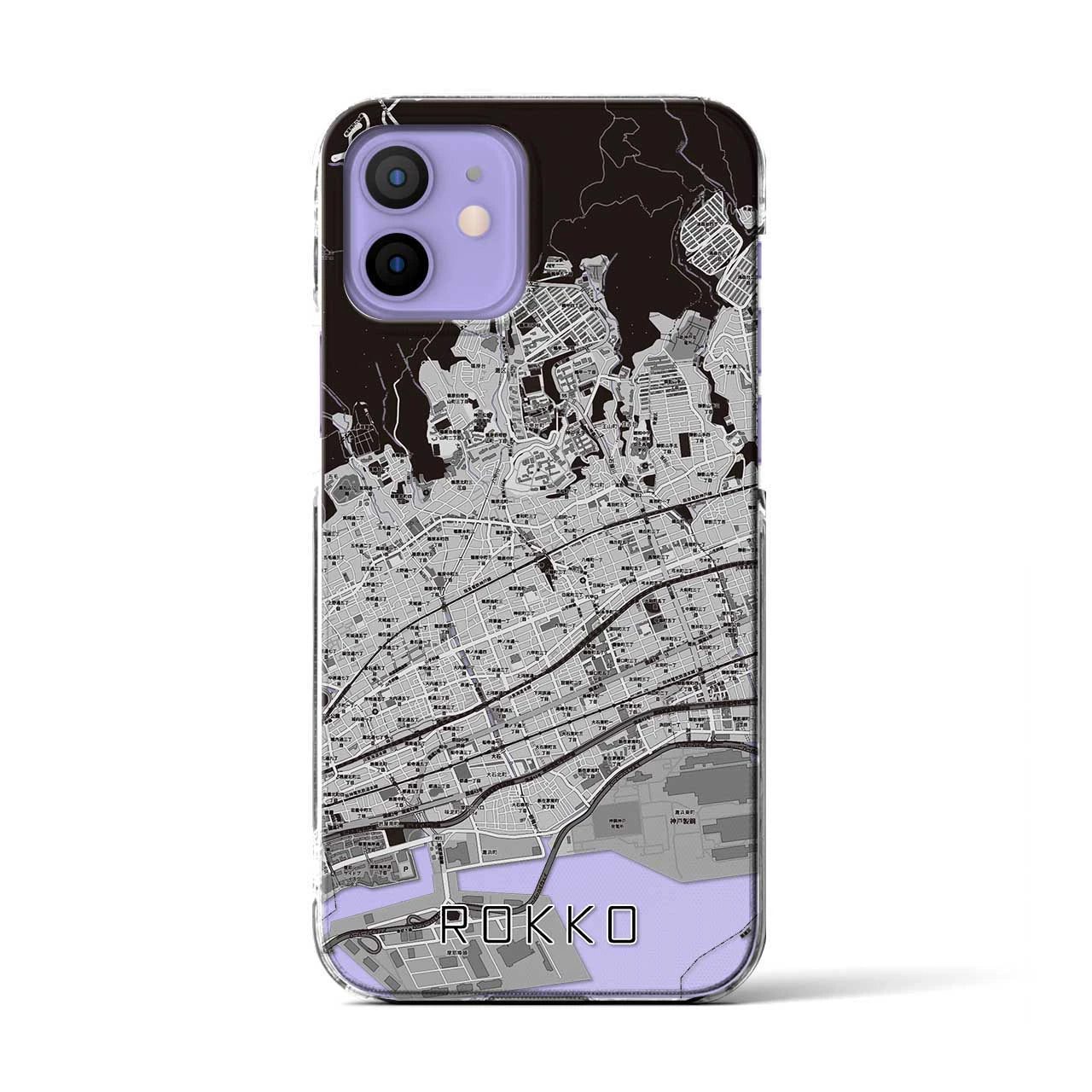 【六甲(兵庫県)】地図柄iPhoneケース(クリアタイプ)