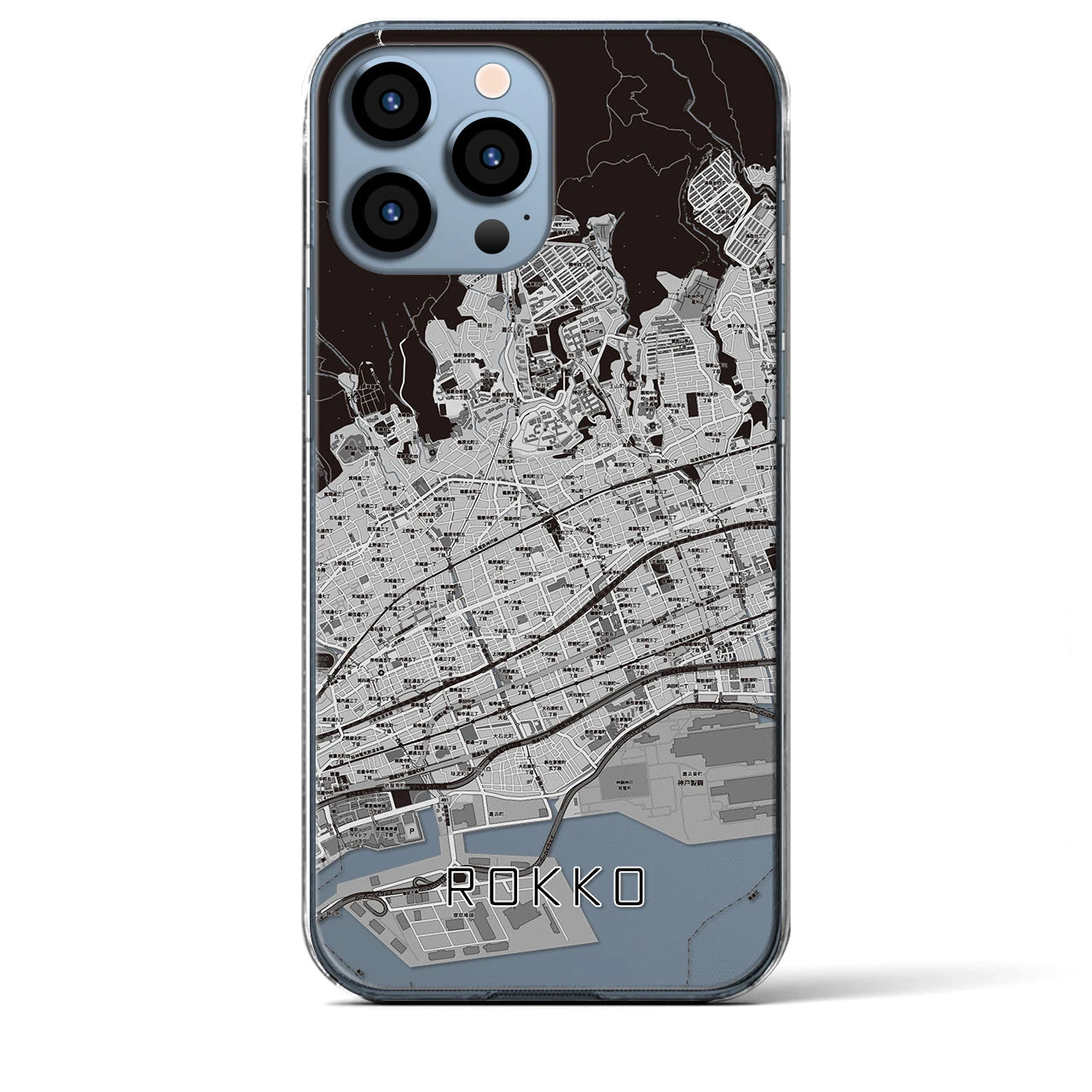 【六甲(兵庫県)】地図柄iPhoneケース(クリアタイプ)