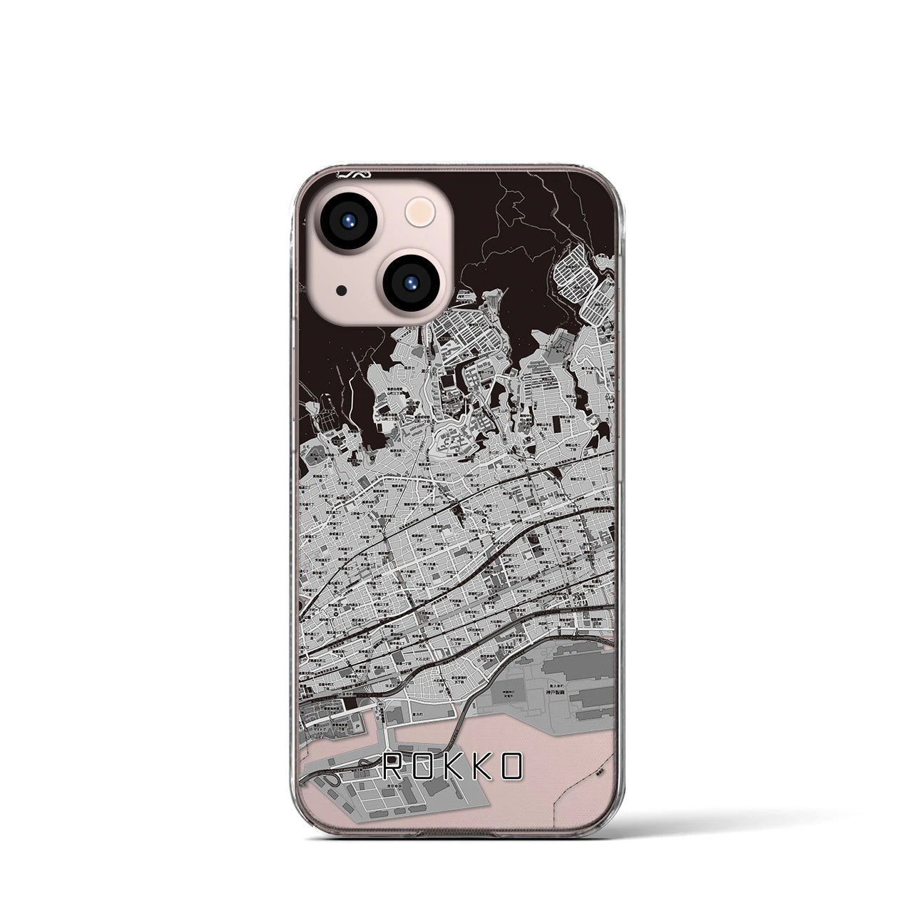 【六甲(兵庫県)】地図柄iPhoneケース(クリアタイプ)