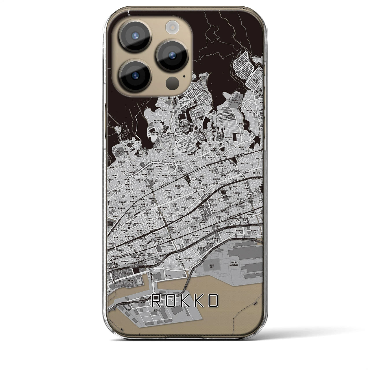 【六甲(兵庫県)】地図柄iPhoneケース(クリアタイプ)